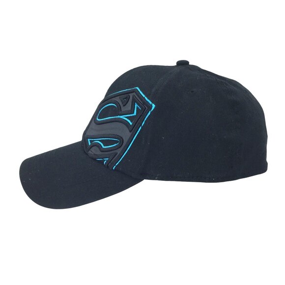 Superman Mens Black Fitted Baseball Cap With Embroidered Logo - Picture 2 of 7